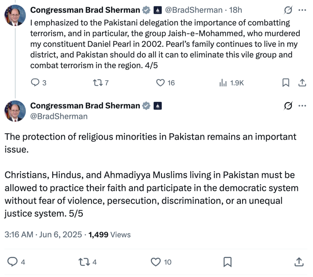 Brad Sherman meets Bilawal Bhutto and Pakistani Delegation